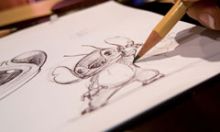 A sketch drawing of Stitch at the Magic of Disney animation attraction at Disney’s Hollywood Studios